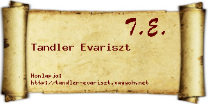 Tandler Evariszt névjegykártya